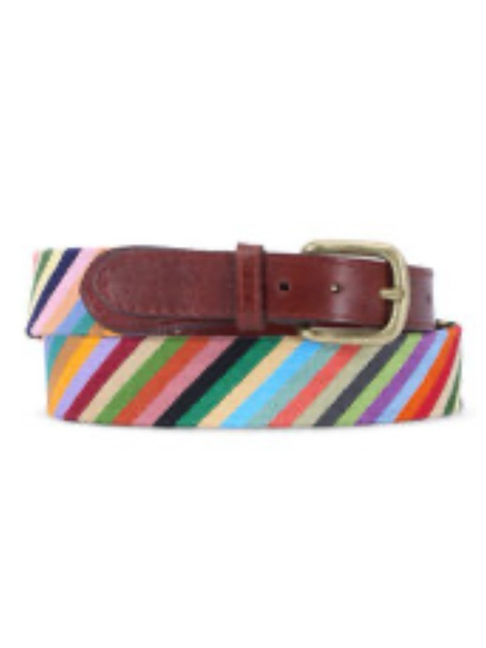 Smathers & Branson Parsons Stripe Needlepoint Belt